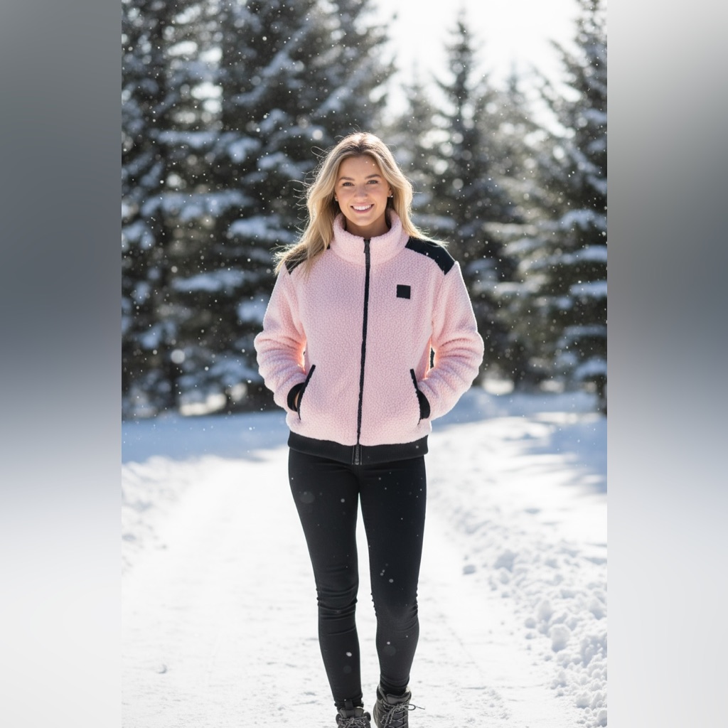 Under Armour Soft Pink Sherpa Fleece Sweater Size Small